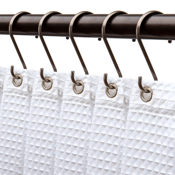 Loft97 HK15XX Shower Rings, Shower Curtain Rings for Bathroom, Rustproof Zinc Shower Curtain Hooks Rings, Set of 12
