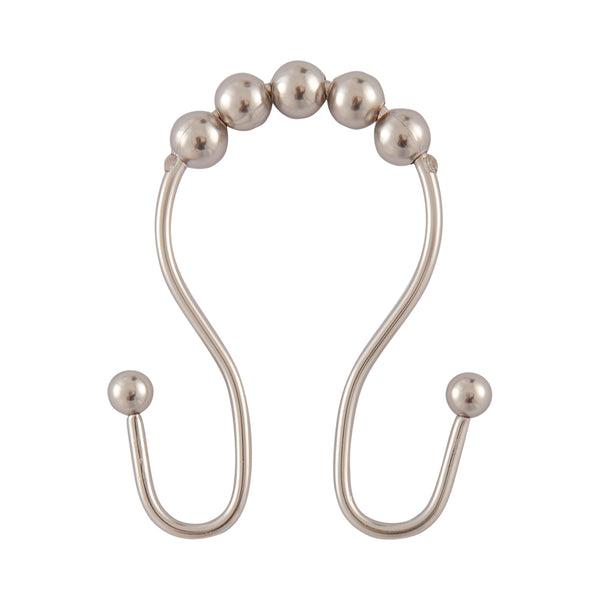 Loft97 HK16XX Shower Hooks - Double Shower Curtain Rings for Bathroom - Rust Proof Shower Curtain Hooks for Shower Curtain or Liner  - Set of 12