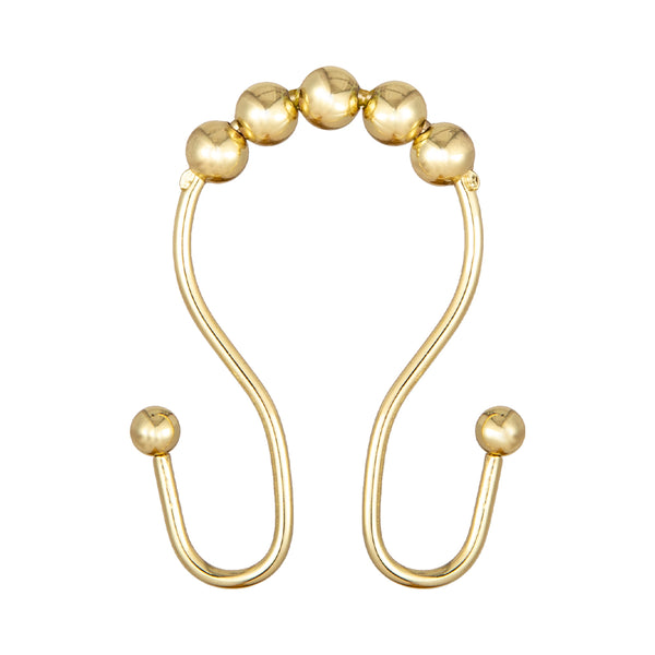 Loft97 HK16XX Shower Hooks - Double Shower Curtain Rings for Bathroom - Rust Proof Shower Curtain Hooks for Shower Curtain or Liner  - Set of 12