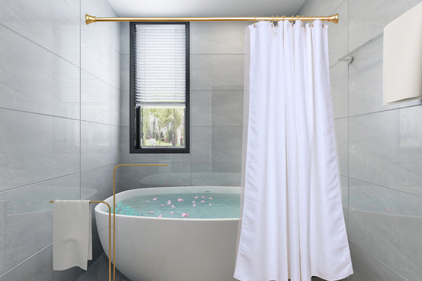 Loft97 HK16XX Shower Hooks - Double Shower Curtain Rings for Bathroom - Rust Proof Shower Curtain Hooks for Shower Curtain or Liner  - Set of 12