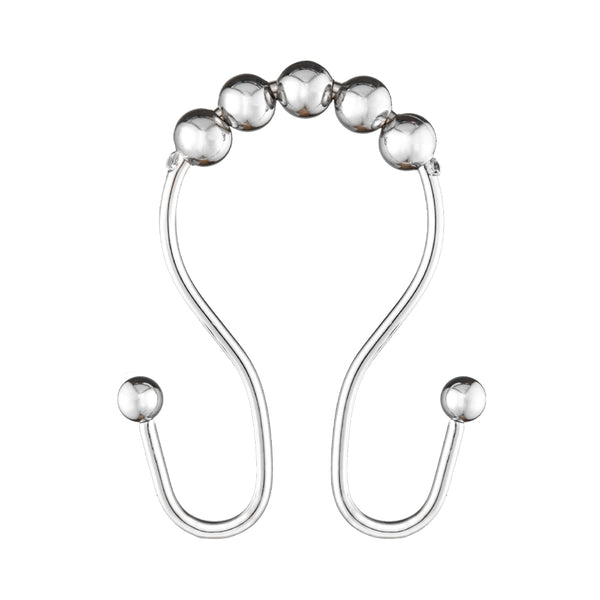 Loft97 HK16XX Shower Hooks - Double Shower Curtain Rings for Bathroom - Rust Proof Shower Curtain Hooks for Shower Curtain or Liner  - Set of 12