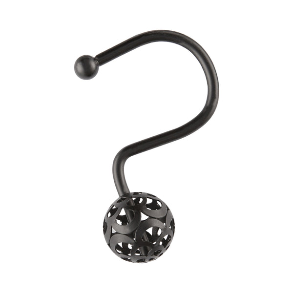 Loft97 HK17XX Shower Hooks - Shower Curtain Rings for Bathroom - Rust Resistant Shower Curtain Hooks for Shower Curtain or Liner - Set of 12