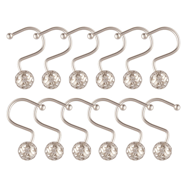 Loft97 HK17XX Shower Hooks - Shower Curtain Rings for Bathroom - Rust Resistant Shower Curtain Hooks for Shower Curtain or Liner - Set of 12