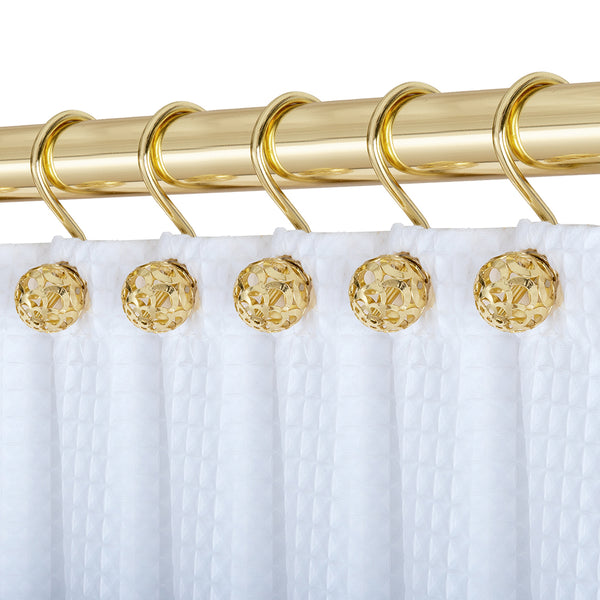 Loft97 HK17XX Shower Hooks - Shower Curtain Rings for Bathroom - Rust Resistant Shower Curtain Hooks for Shower Curtain or Liner - Set of 12