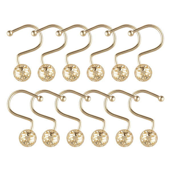 Loft97 HK17XX Shower Hooks - Shower Curtain Rings for Bathroom - Rust Resistant Shower Curtain Hooks for Shower Curtain or Liner - Set of 12