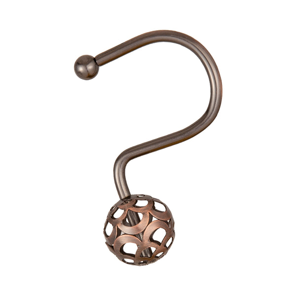Loft97 HK17XX Shower Hooks - Shower Curtain Rings for Bathroom - Rust Resistant Shower Curtain Hooks for Shower Curtain or Liner - Set of 12