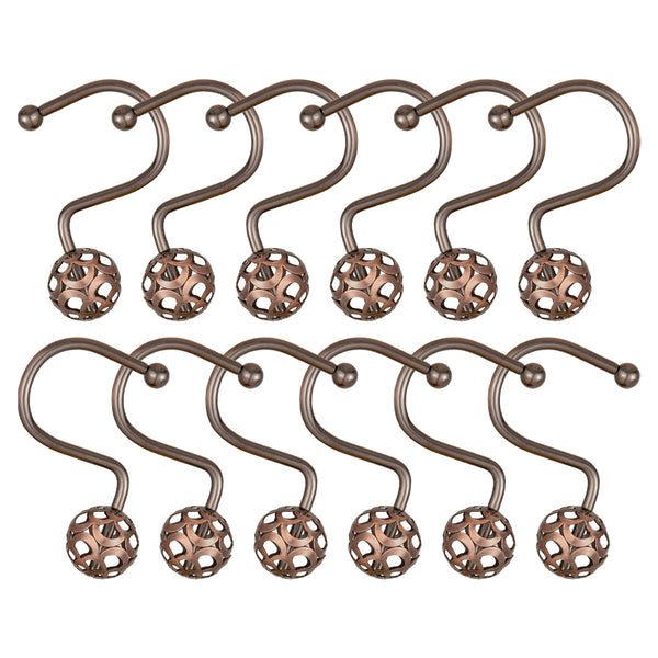 Loft97 HK17XX Shower Hooks - Shower Curtain Rings for Bathroom - Rust Resistant Shower Curtain Hooks for Shower Curtain or Liner - Set of 12
