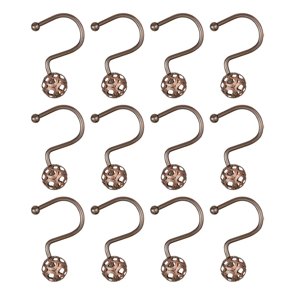 Loft97 HK17XX Shower Hooks - Shower Curtain Rings for Bathroom - Rust Resistant Shower Curtain Hooks for Shower Curtain or Liner - Set of 12