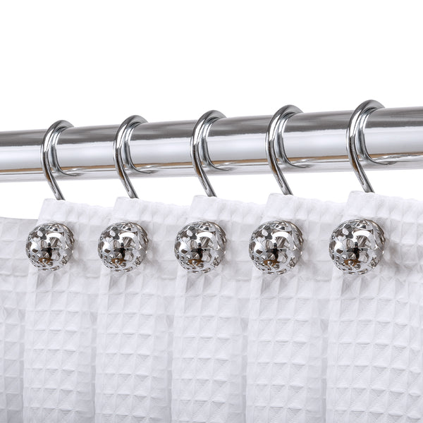 Loft97 HK17XX Shower Hooks - Shower Curtain Rings for Bathroom - Rust Resistant Shower Curtain Hooks for Shower Curtain or Liner - Set of 12