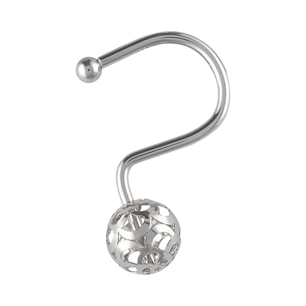 Loft97 HK17XX Shower Hooks - Shower Curtain Rings for Bathroom - Rust Resistant Shower Curtain Hooks for Shower Curtain or Liner - Set of 12