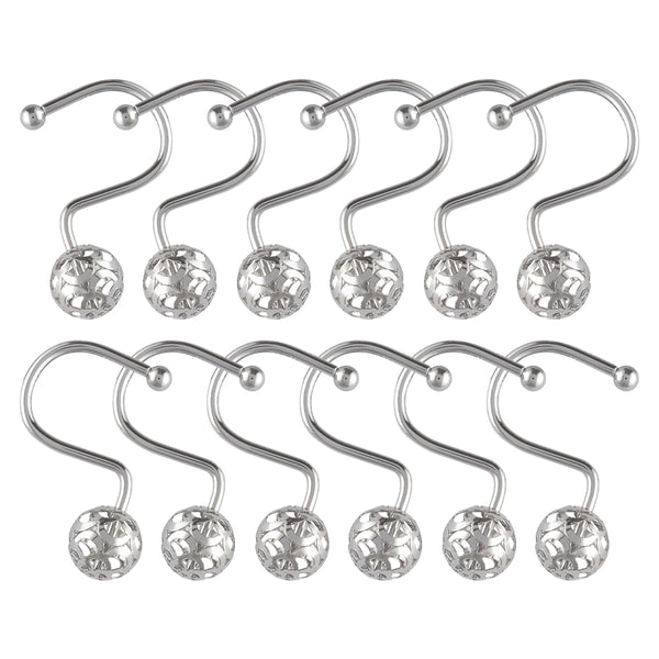 Loft97 HK17XX Shower Hooks - Shower Curtain Rings for Bathroom - Rust Resistant Shower Curtain Hooks for Shower Curtain or Liner - Set of 12