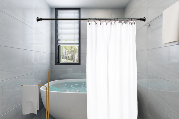 Loft97 HK18XX Shower Hooks - Double Shower Curtain Rings for Bathroom - Rust Proof Shower Curtain Hooks for Shower Curtain or Liner - Shower Curtain Rings with Crystal Design - Set of 12