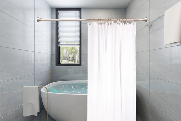 Loft97 HK18XX Shower Hooks - Double Shower Curtain Rings for Bathroom - Rust Proof Shower Curtain Hooks for Shower Curtain or Liner - Shower Curtain Rings with Crystal Design - Set of 12