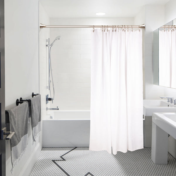 Loft97 HK18XX Shower Hooks - Double Shower Curtain Rings for Bathroom - Rust Proof Shower Curtain Hooks for Shower Curtain or Liner - Shower Curtain Rings with Crystal Design - Set of 12