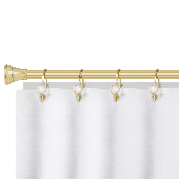 Loft97 HK18XX Shower Hooks - Double Shower Curtain Rings for Bathroom - Rust Proof Shower Curtain Hooks for Shower Curtain or Liner - Shower Curtain Rings with Crystal Design - Set of 12