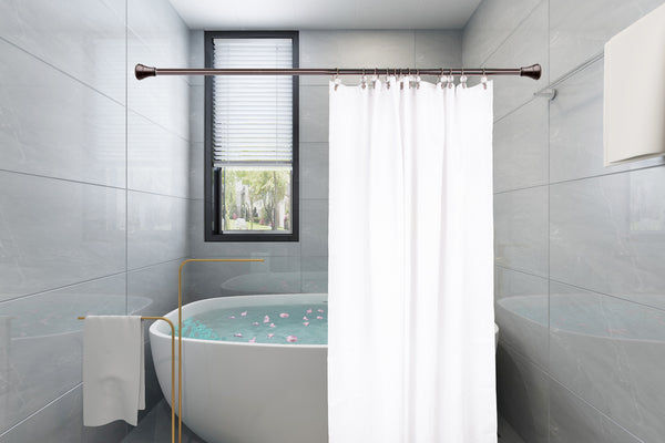 Loft97 HK18XX Shower Hooks - Double Shower Curtain Rings for Bathroom - Rust Proof Shower Curtain Hooks for Shower Curtain or Liner - Shower Curtain Rings with Crystal Design - Set of 12