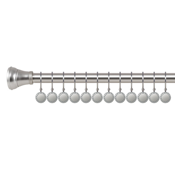 Loft97 HK19XX Shower Hooks - Double Shower Curtain Rings for Bathroom - Rust Resistant Shower Curtain Hooks for Shower Curtain or Liner - Shower Curtain Rings with Crystal Design - Set of 12
