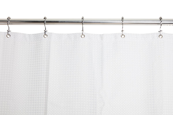 Loft97 HK1XX Shower Hooks - Double Shower Curtain Rings for Bathroom - Rust Resistant Shower Curtain Hooks for Shower Curtain or Liner - Flat Double Shower Curtain Hooks - Set of 12
