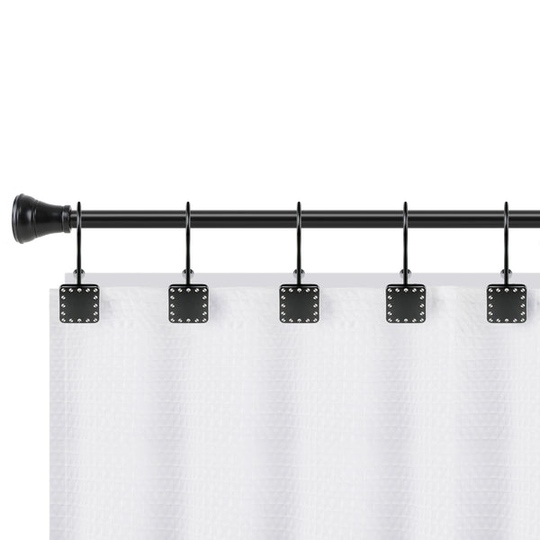 Loft97 HK20XX Shower Hooks - Double Shower Curtain Rings for Bathroom - Rust Resistant Shower Curtain Hooks for Shower Curtain or Liner - Shower Curtain Rings with Crystal Design - Set of 12