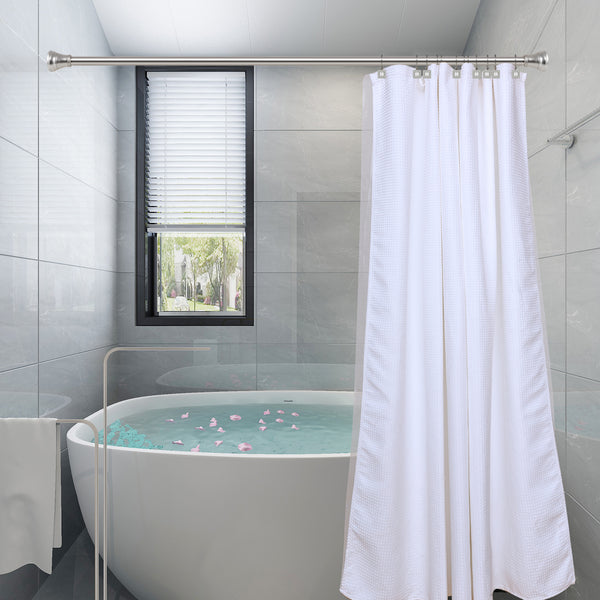 Loft97 HK22XX Shower Hooks - Double Shower Curtain Rings for Bathroom - Rust Resistant Shower Curtain Hooks for Shower Curtain or Liner - Shower Curtain Rings with Crystal Design - Set of 12