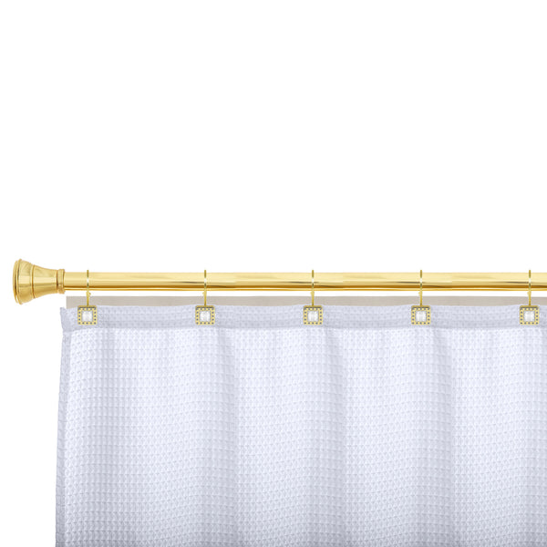 Loft97 HK22XX Shower Hooks - Double Shower Curtain Rings for Bathroom - Rust Resistant Shower Curtain Hooks for Shower Curtain or Liner - Shower Curtain Rings with Crystal Design - Set of 12