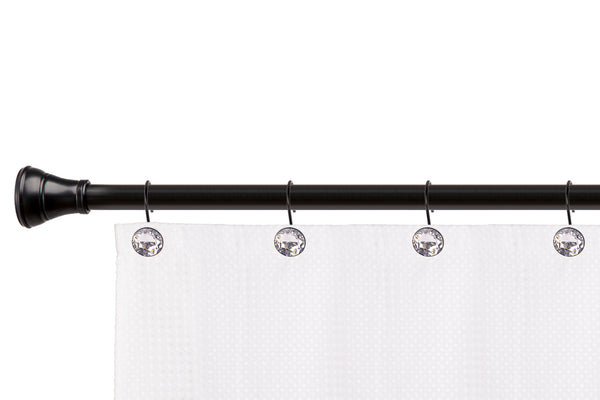 Loft97 HK23XX Shower Hooks - Shower Curtain Rings for Bathroom - Rust Resistant Shower Curtain Hooks for Shower Curtain or Liner - Shower Curtain Rings with Crystal Design - Set of 12