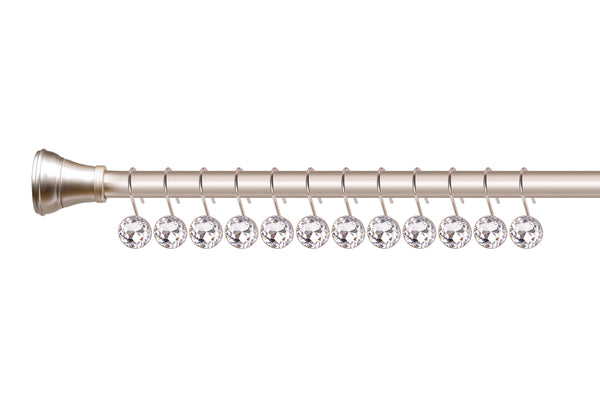 Loft97 HK23XX Shower Hooks - Shower Curtain Rings for Bathroom - Rust Resistant Shower Curtain Hooks for Shower Curtain or Liner - Shower Curtain Rings with Crystal Design - Set of 12