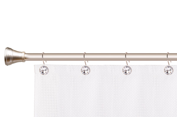 Loft97 HK23XX Shower Hooks - Shower Curtain Rings for Bathroom - Rust Resistant Shower Curtain Hooks for Shower Curtain or Liner - Shower Curtain Rings with Crystal Design - Set of 12