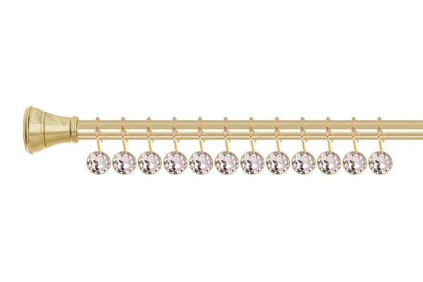 Loft97 HK23XX Shower Hooks - Shower Curtain Rings for Bathroom - Rust Resistant Shower Curtain Hooks for Shower Curtain or Liner - Shower Curtain Rings with Crystal Design - Set of 12