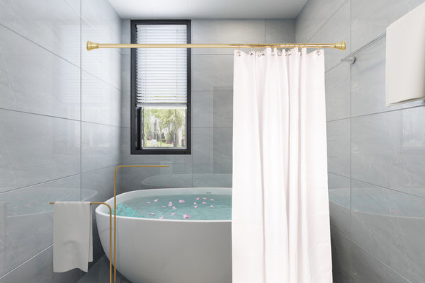 Loft97 HK23XX Shower Hooks - Shower Curtain Rings for Bathroom - Rust Resistant Shower Curtain Hooks for Shower Curtain or Liner - Shower Curtain Rings with Crystal Design - Set of 12
