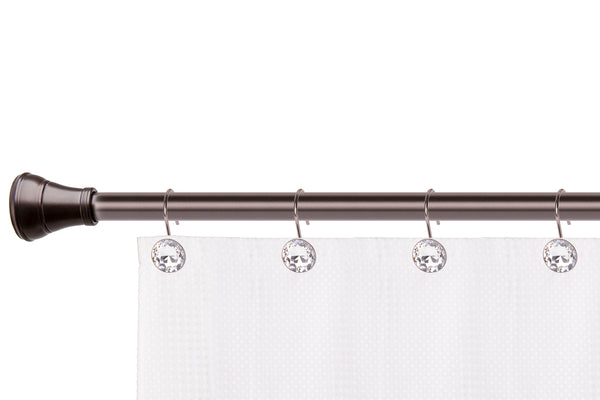 Loft97 HK23XX Shower Hooks - Shower Curtain Rings for Bathroom - Rust Resistant Shower Curtain Hooks for Shower Curtain or Liner - Shower Curtain Rings with Crystal Design - Set of 12