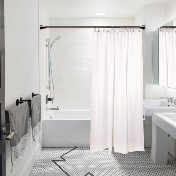 Loft97 HK23XX Shower Hooks - Shower Curtain Rings for Bathroom - Rust Resistant Shower Curtain Hooks for Shower Curtain or Liner - Shower Curtain Rings with Crystal Design - Set of 12