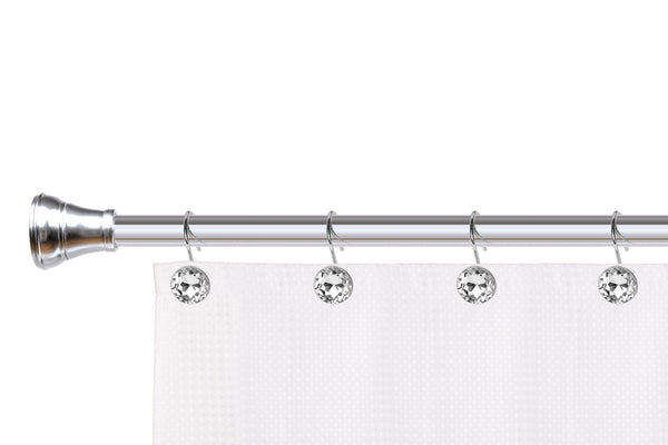 Loft97 HK23XX Shower Hooks - Shower Curtain Rings for Bathroom - Rust Resistant Shower Curtain Hooks for Shower Curtain or Liner - Shower Curtain Rings with Crystal Design - Set of 12