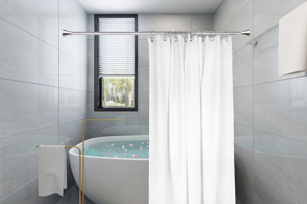 Loft97 HK23XX Shower Hooks - Shower Curtain Rings for Bathroom - Rust Resistant Shower Curtain Hooks for Shower Curtain or Liner - Shower Curtain Rings with Crystal Design - Set of 12
