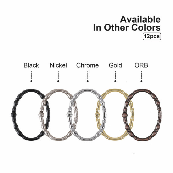 Loft97 HK24XX Shower Hooks - Shower Curtain Rings for Bathroom - Rust Proof Shower Curtain Hooks for Shower Curtain or Liner - Set of 12