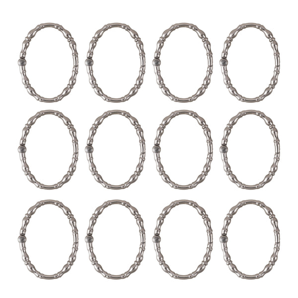 Loft97 HK24XX Shower Hooks - Shower Curtain Rings for Bathroom - Rust Proof Shower Curtain Hooks for Shower Curtain or Liner - Set of 12