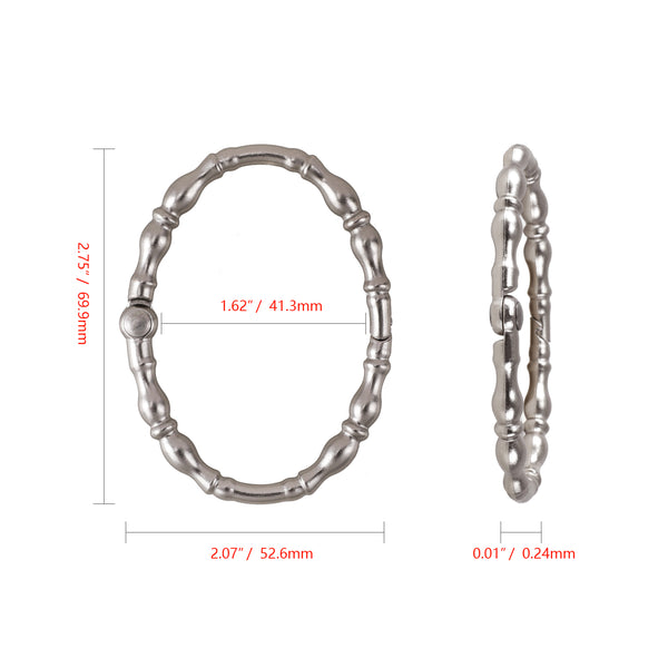 Loft97 HK24XX Shower Hooks - Shower Curtain Rings for Bathroom - Rust Proof Shower Curtain Hooks for Shower Curtain or Liner - Set of 12