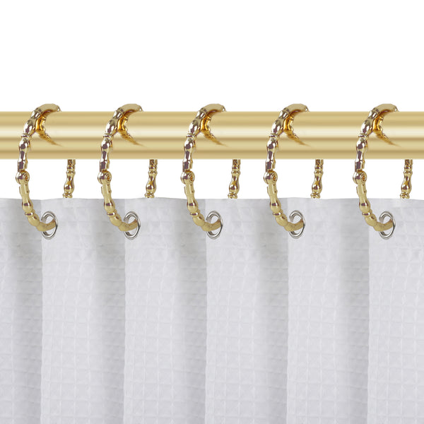 Loft97 HK24XX Shower Hooks - Shower Curtain Rings for Bathroom - Rust Proof Shower Curtain Hooks for Shower Curtain or Liner - Set of 12