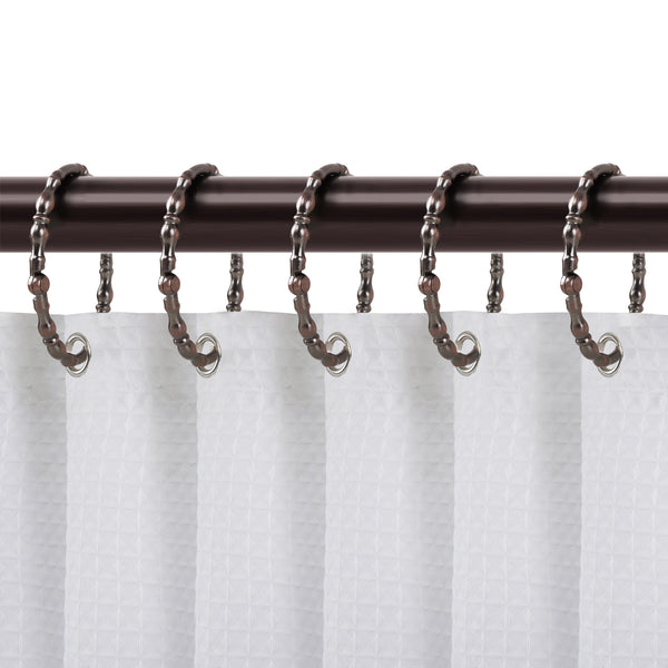 Loft97 HK24XX Shower Hooks - Shower Curtain Rings for Bathroom - Rust Proof Shower Curtain Hooks for Shower Curtain or Liner - Set of 12