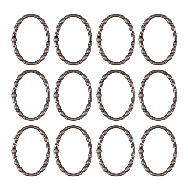 Loft97 HK24XX Shower Hooks - Shower Curtain Rings for Bathroom - Rust Proof Shower Curtain Hooks for Shower Curtain or Liner - Set of 12