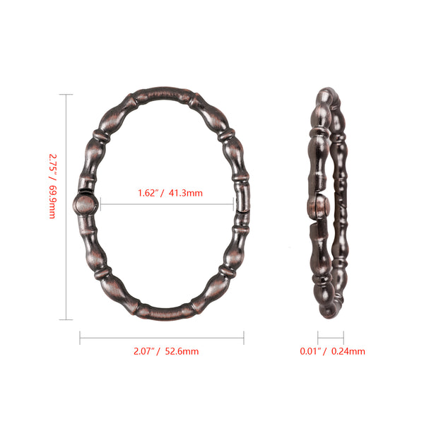Loft97 HK24XX Shower Hooks - Shower Curtain Rings for Bathroom - Rust Proof Shower Curtain Hooks for Shower Curtain or Liner - Set of 12