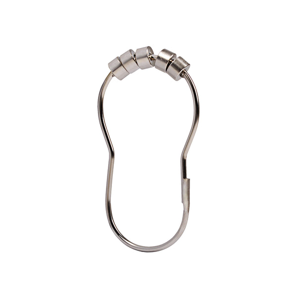 Loft97 HK2XX Shower Hooks - Shower Curtain Rings for Bathroom - Rust Resistant Roller Shower Curtain Hooks for Shower Curtain or Liner - Set of 12