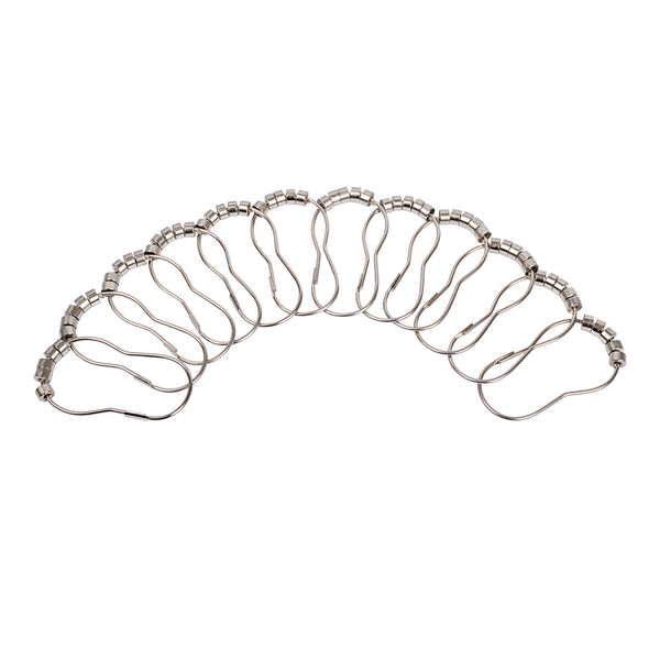 Loft97 HK2XX Shower Hooks - Shower Curtain Rings for Bathroom - Rust Resistant Roller Shower Curtain Hooks for Shower Curtain or Liner - Set of 12