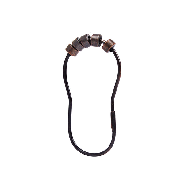 Loft97 HK2XX Shower Hooks - Shower Curtain Rings for Bathroom - Rust Resistant Roller Shower Curtain Hooks for Shower Curtain or Liner - Set of 12
