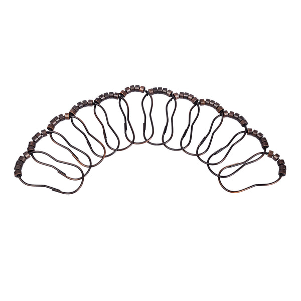 Loft97 HK2XX Shower Hooks - Shower Curtain Rings for Bathroom - Rust Resistant Roller Shower Curtain Hooks for Shower Curtain or Liner - Set of 12