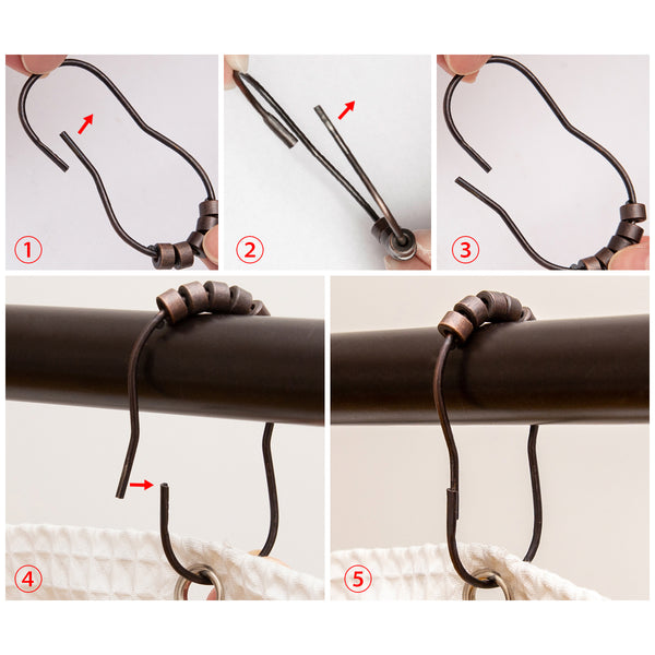 Loft97 HK2XX Shower Hooks - Shower Curtain Rings for Bathroom - Rust Resistant Roller Shower Curtain Hooks for Shower Curtain or Liner - Set of 12