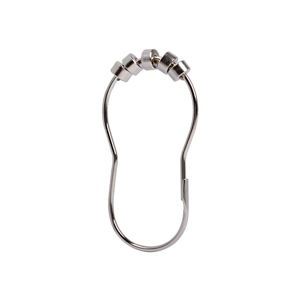 Loft97 HK2XX Shower Hooks - Shower Curtain Rings for Bathroom - Rust Resistant Roller Shower Curtain Hooks for Shower Curtain or Liner - Set of 12