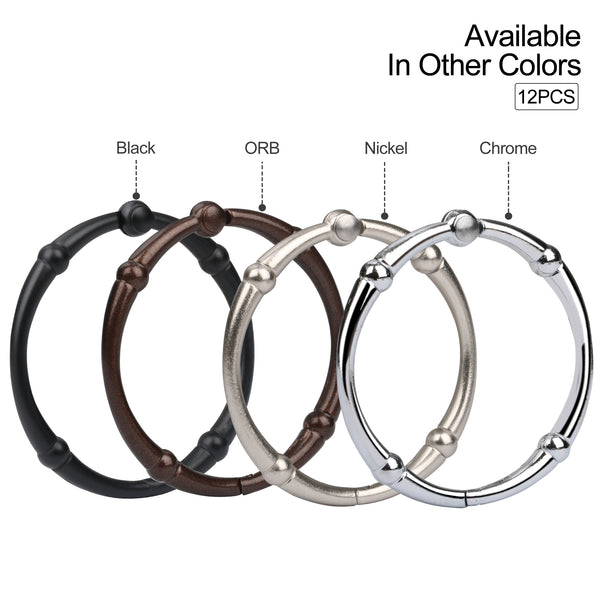 Loft97 HK4XX Shower Hooks - Shower Curtain Rings for Bathroom - Rust Proof Shower Curtain Hooks for Shower Curtain or Liner - Set of 12