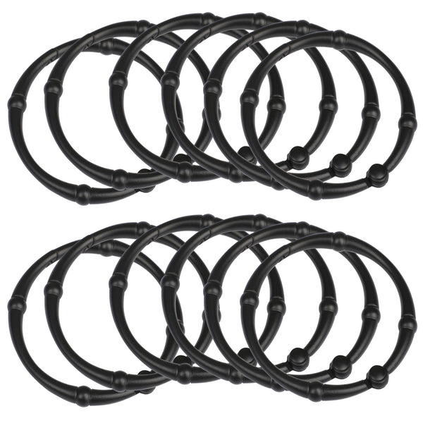 Loft97 HK4XX Shower Hooks - Shower Curtain Rings for Bathroom - Rust Proof Shower Curtain Hooks for Shower Curtain or Liner - Set of 12