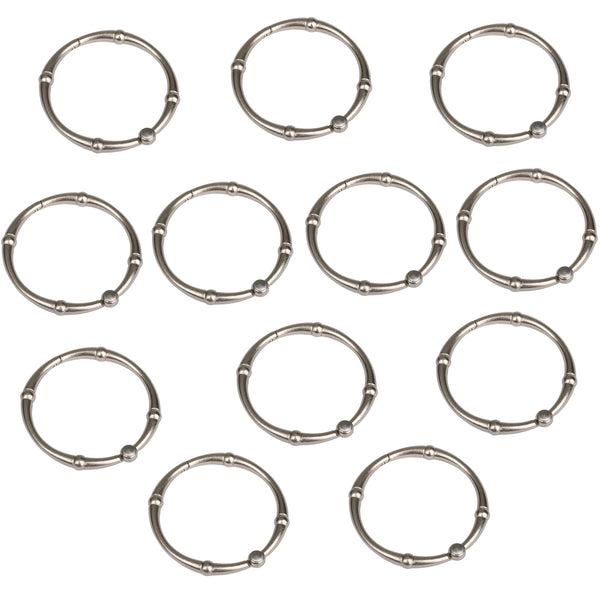 Loft97 HK4XX Shower Hooks - Shower Curtain Rings for Bathroom - Rust Proof Shower Curtain Hooks for Shower Curtain or Liner - Set of 12